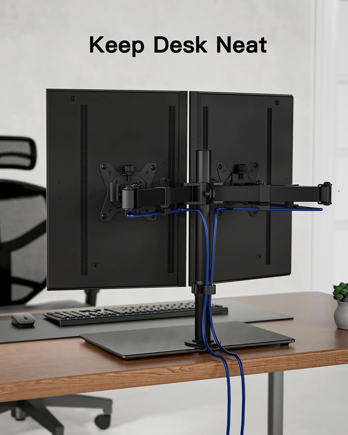 Ergonest Dual Monitor Stand – Freestanding Adjustable (13–32 in)