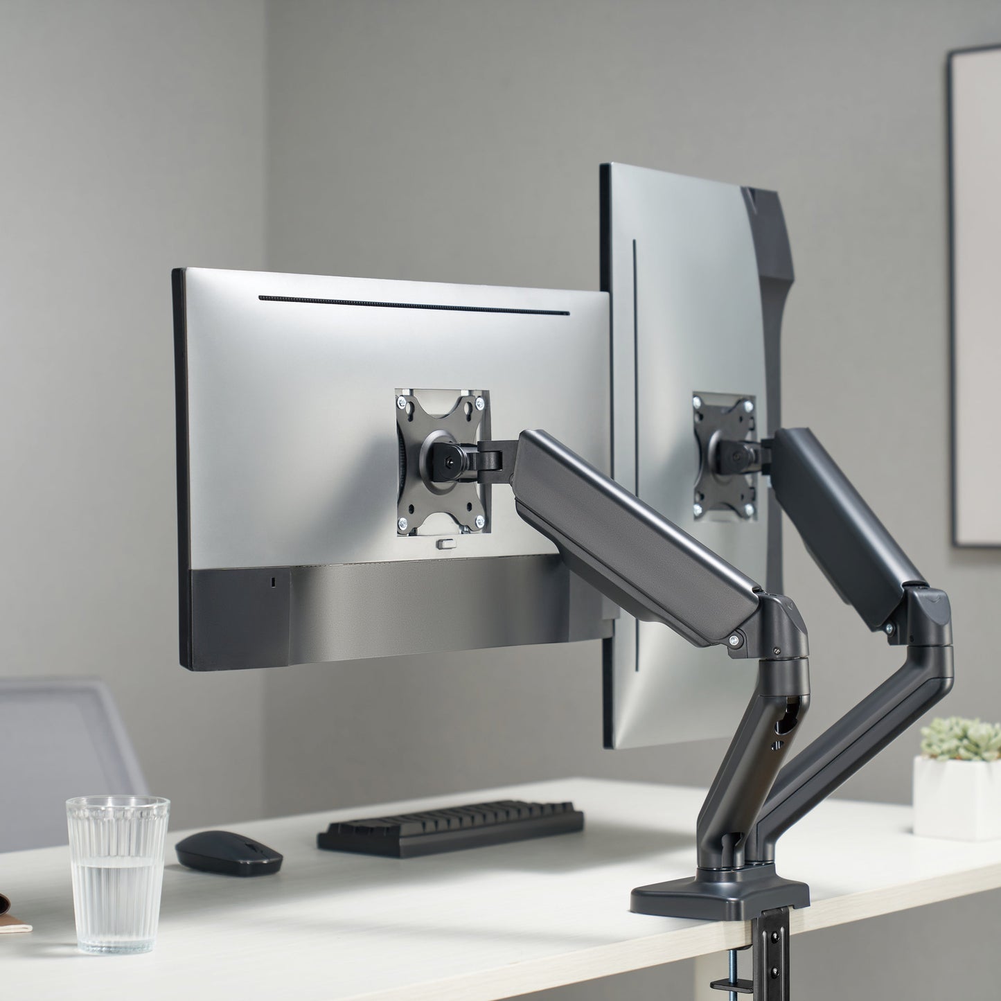 Ergonest Dual Monitor Arm – Articulated Swing Arm (17–32 in)