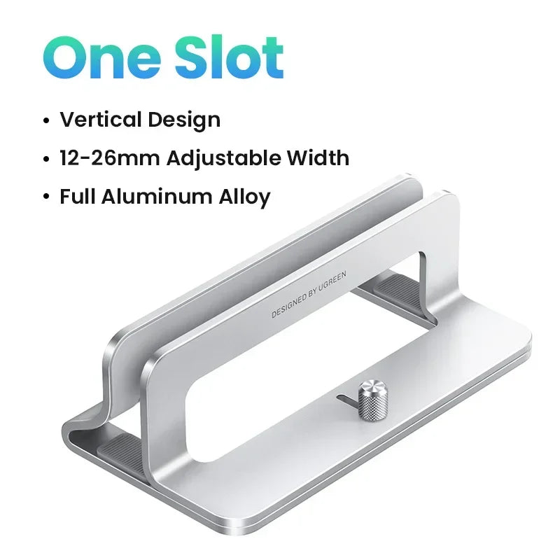 Ergonest Foldable Vertical Laptop Stand – Aluminium (up to 17 in)
