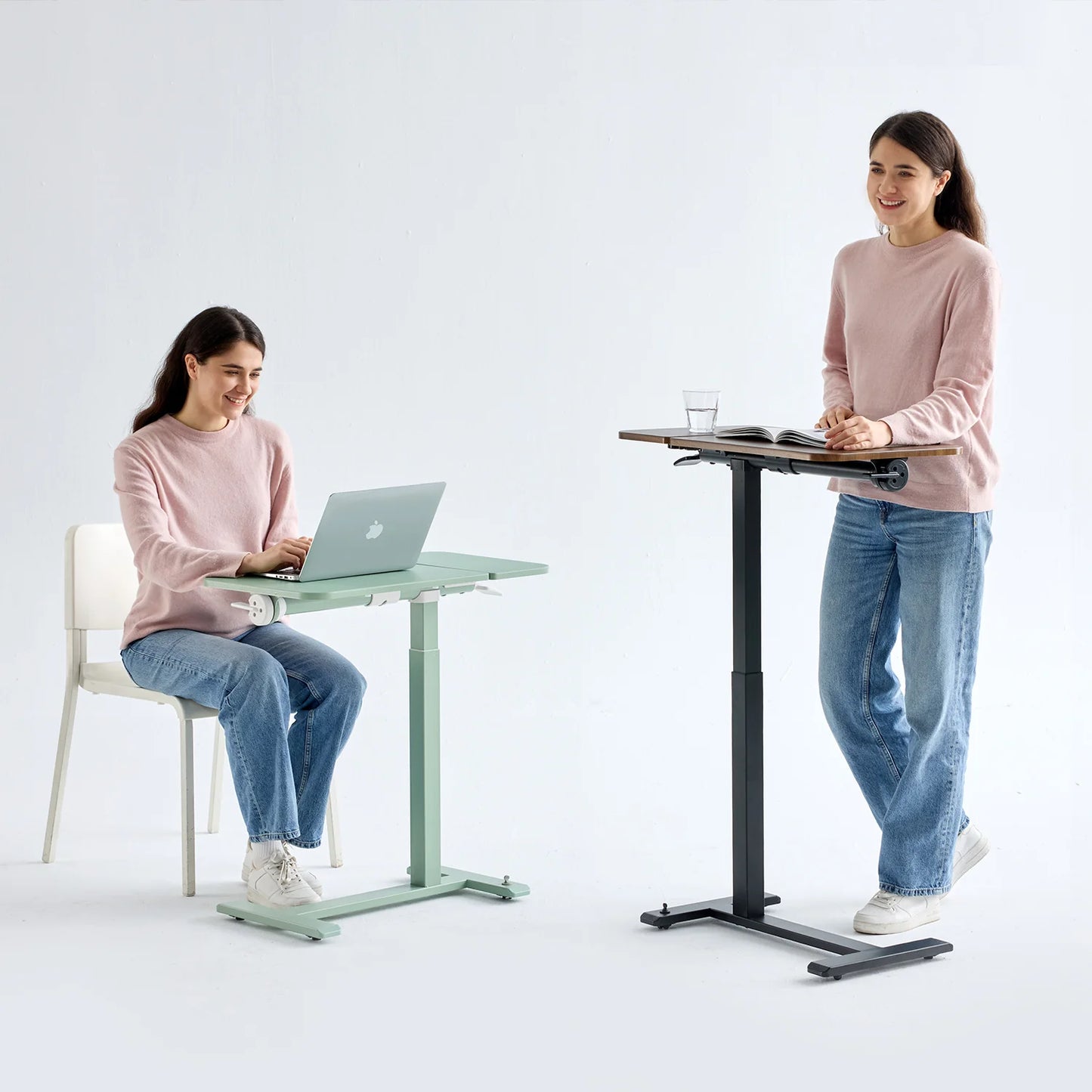 MUSSO AnyDesk D5 Flip-Top Adjustable Standing Desk with Wheels