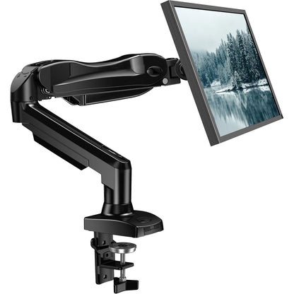 Ergonest Single Monitor Arm – Adjustable Desk Mount, White (13–32 in)