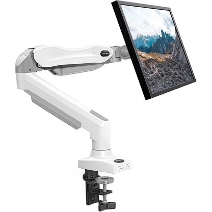 Ergonest Single Monitor Arm – Adjustable Desk Mount, White (13–32 in)