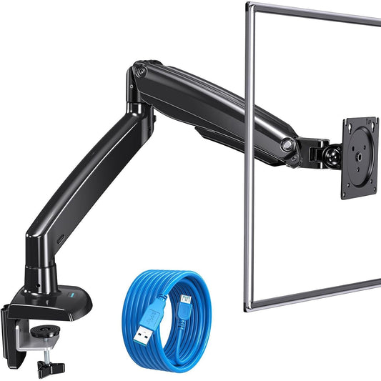Single monitor arm with USB, 13 to 40 inch
