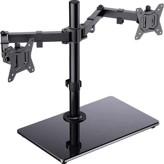 Freestanding adjustable dual monitor stand, 13 to 32 inch