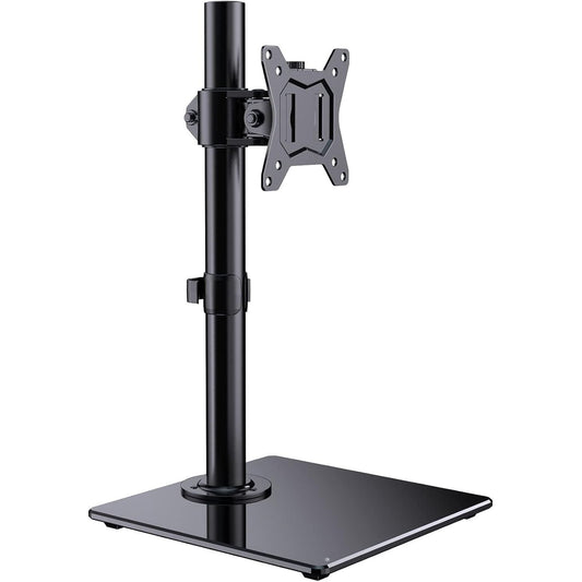 Single monitor stand with glass base, 13 to 32 inch