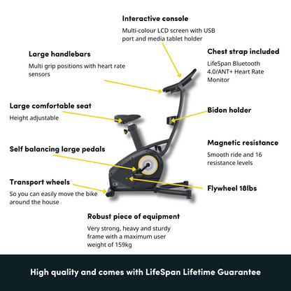 LifeSpan Fitness Hometrainer Upright Bike C3i LifeSpan
