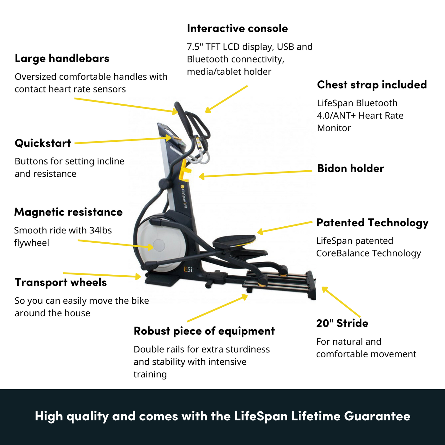 Elliptical trainer E5i+ Self-Generating