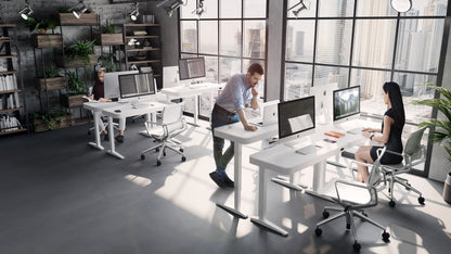 Ergonest Smart Electric Standing Desk – Glass Top, White