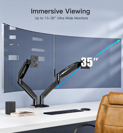 Ergonest Dual Monitor Arm – Adjustable Mount (22–40 in, 12kg)