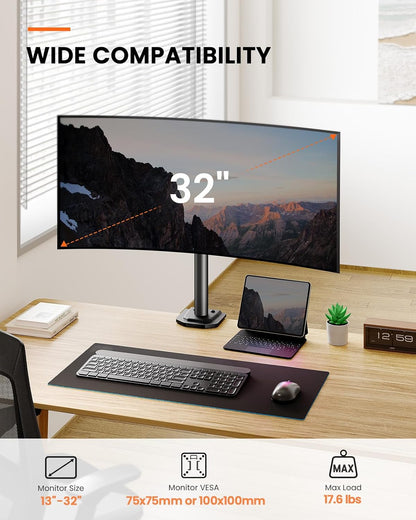 Ergonest Single Monitor Arm – Adjustable Desk Mount (13–32 in)