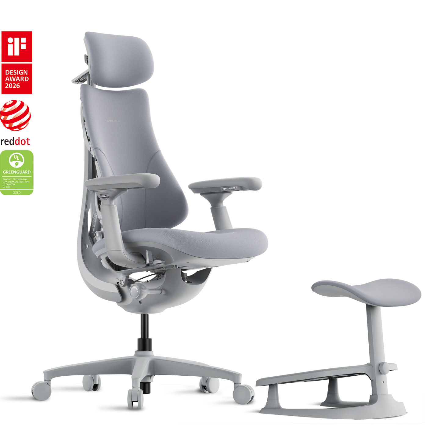LiberNovo Omni Standard Bundle – Dynamic Ergonomic Chair + StepSync Footrest | Complete Desk Setup
