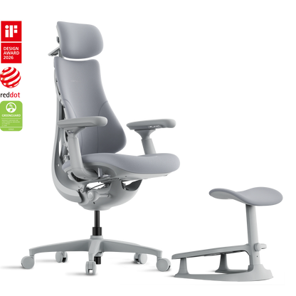LiberNovo Omni Standard Bundle – Dynamic Ergonomic Chair + StepSync Footrest | Complete Desk Setup