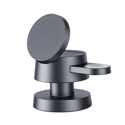 Hexcal 4-in-1 Wireless Charging Station – iPhone, Apple Watch & AirPods Charger with LED Ambient Light