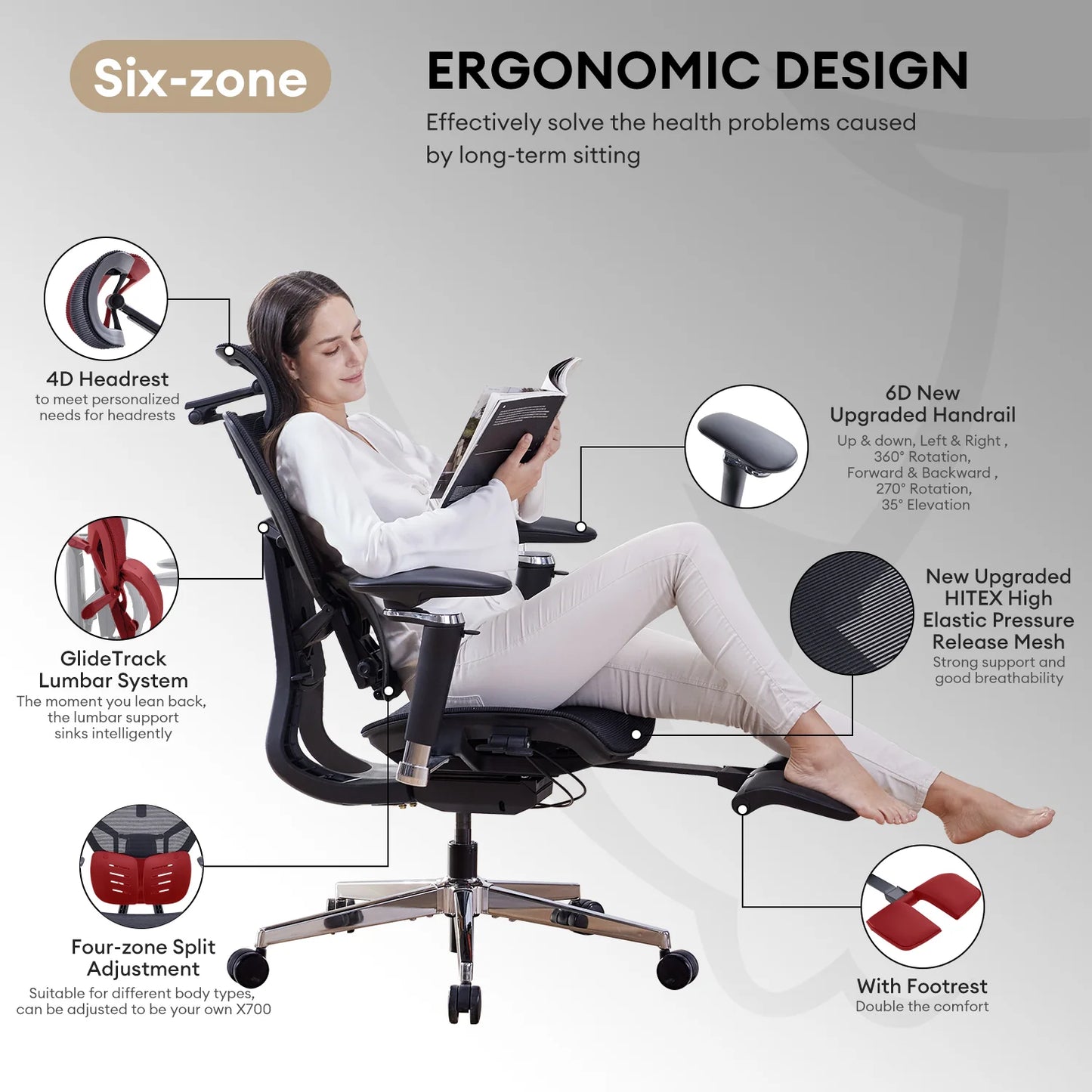 MUSSO X700 Ergonomic Office Chair with GlideTrack Technology