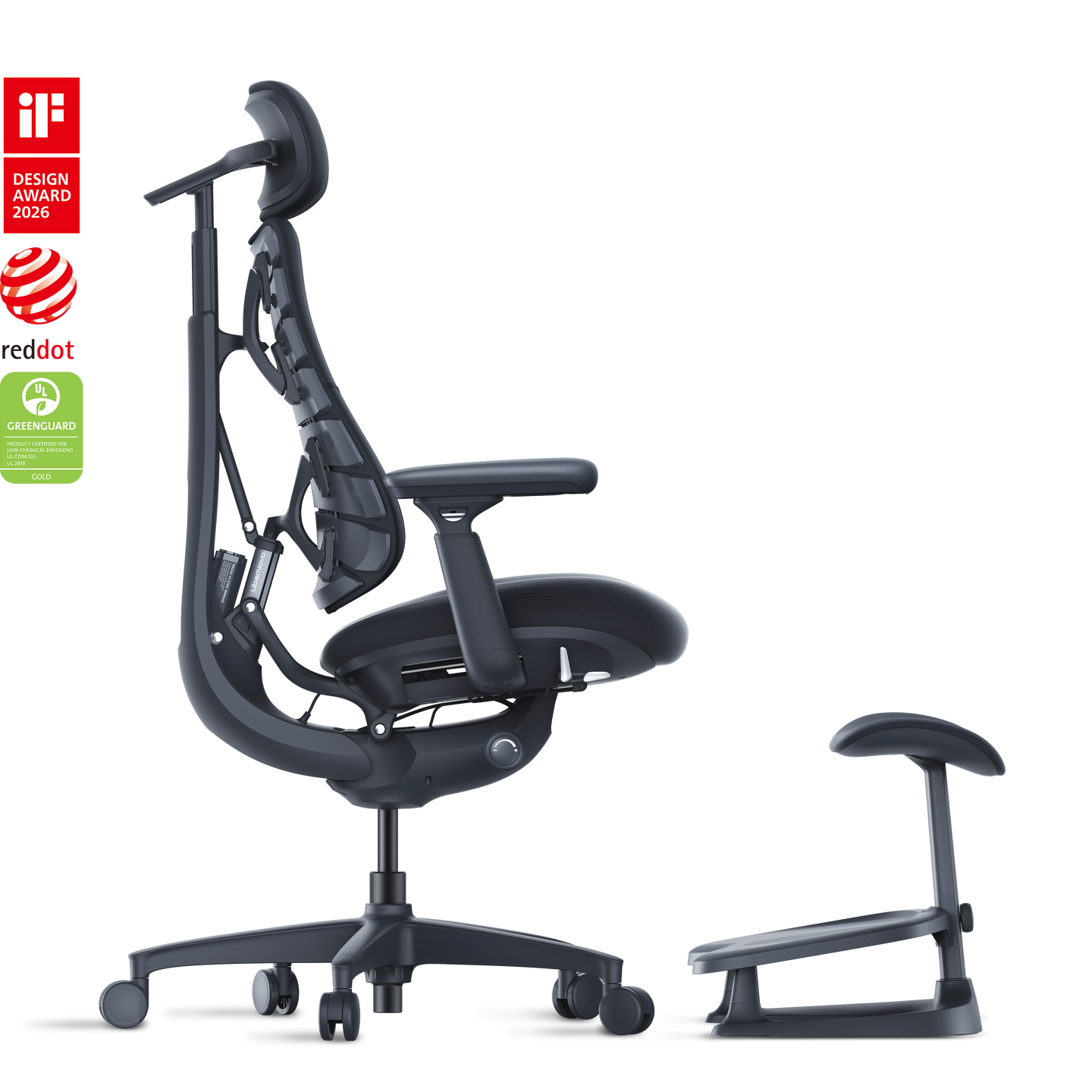 LiberNovo Omni Standard Bundle – Dynamic Ergonomic Chair + StepSync Footrest | Complete Desk Setup