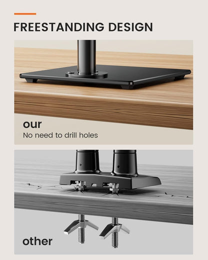 Ergonest Single Monitor Stand – Freestanding Glass Base (13–32 in)