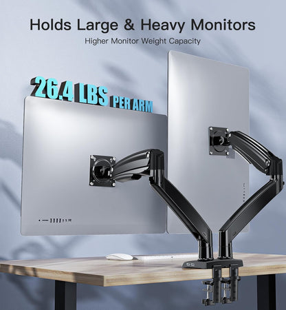Ergonest Dual Monitor Arm – Adjustable Mount (22–40 in, 12kg)