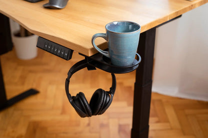 ErgoHide oak desk LED glow effect