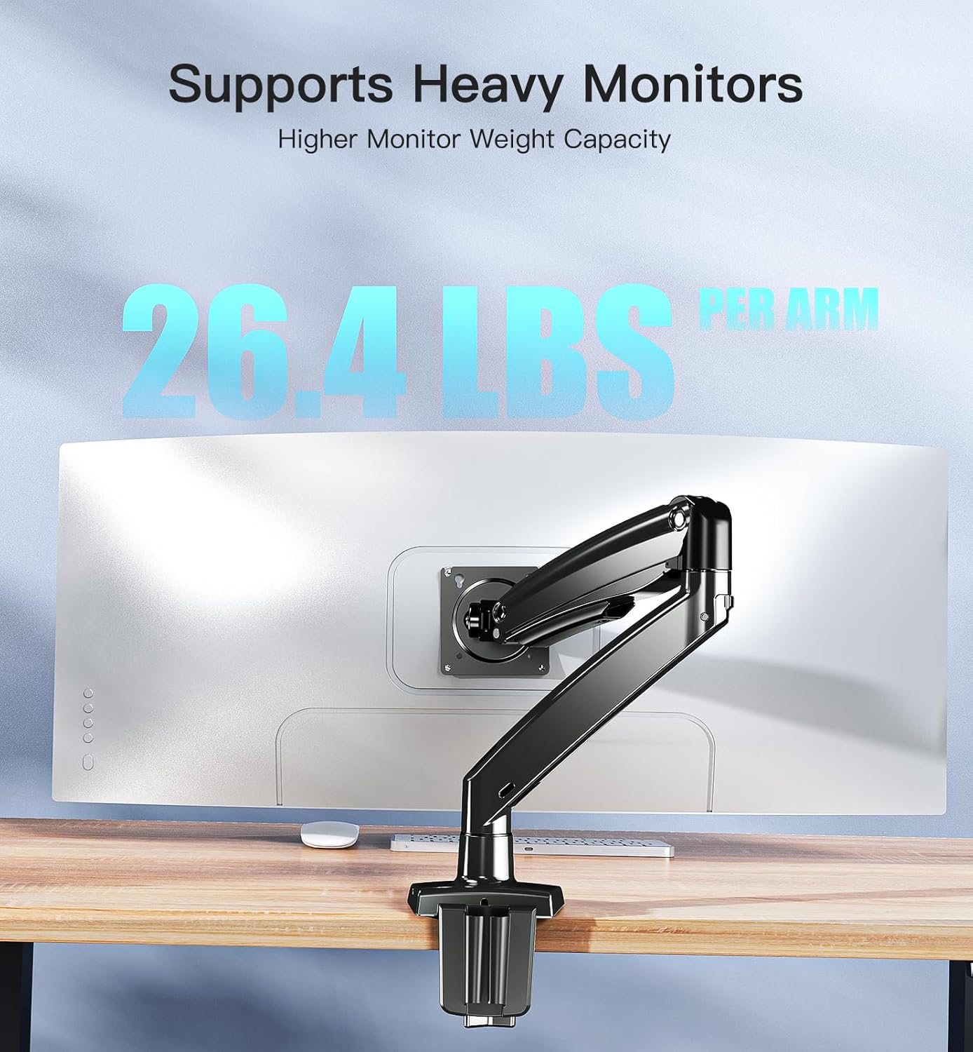 Ergonest Single Monitor Arm with USB – Desk Mount (13–40 in)