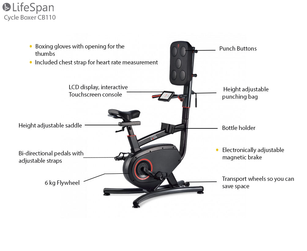 LifeSpan Hometrainer Box-Trainer CB110 Fitness Cycle Boxer LifeSpan