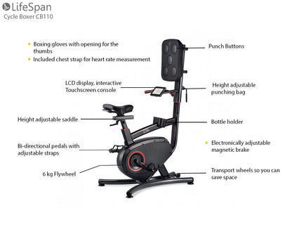 LifeSpan Hometrainer Box-Trainer CB110 Fitness Cycle Boxer LifeSpan