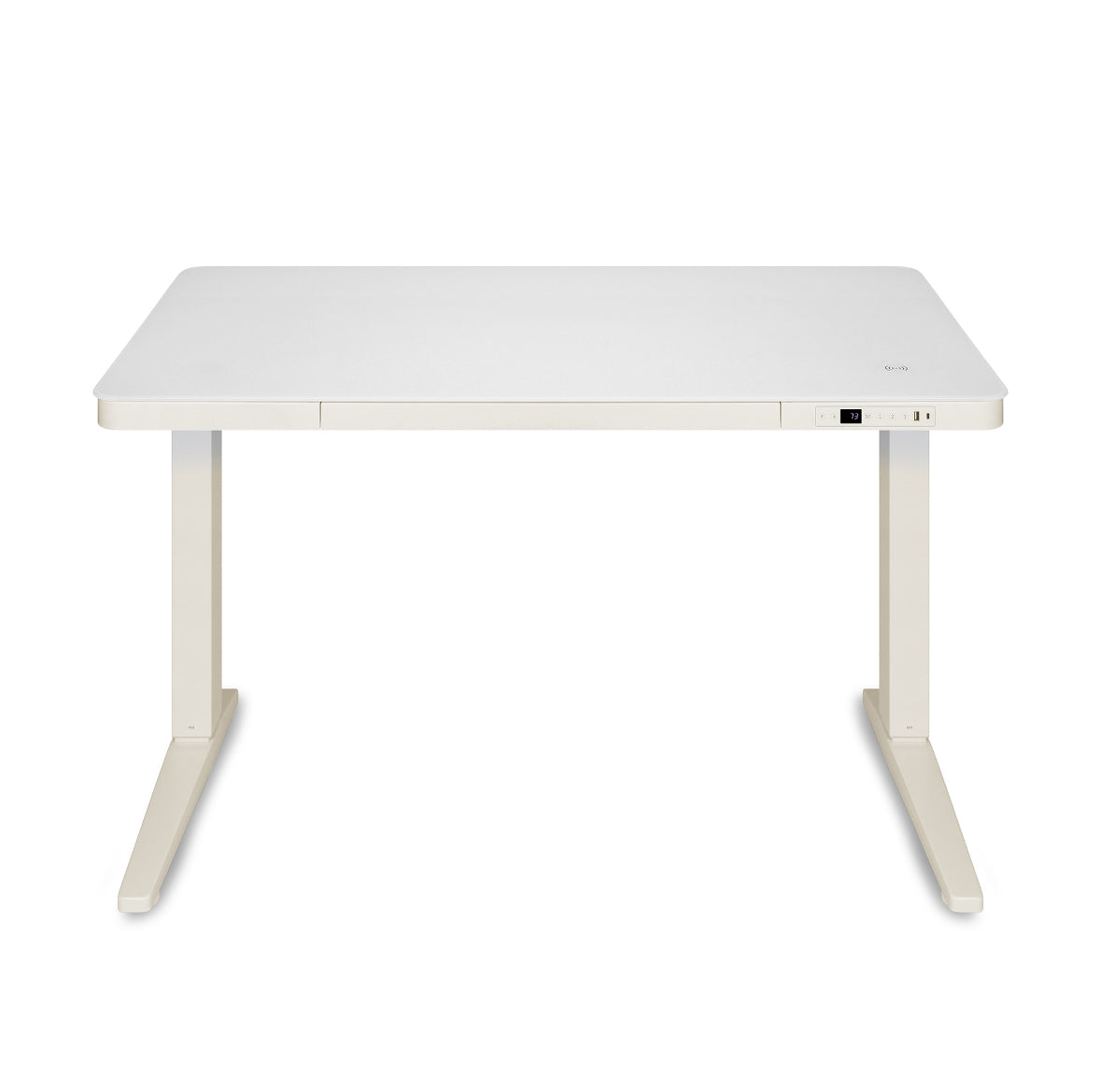 Ergonest E-Max Electric Standing Desk – Glass Top, White