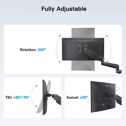 Ergonest Triple Monitor Arm – Adjustable Desk Mount (17–32 in)