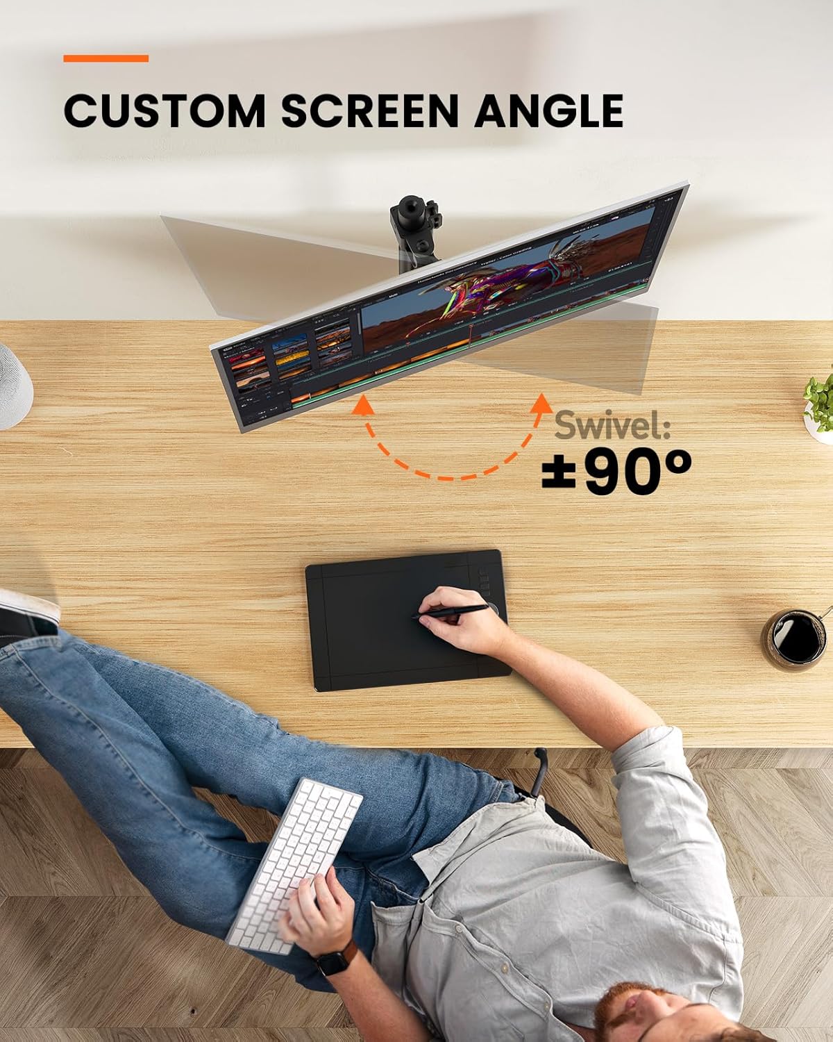 Ergonest Single Monitor Arm – Adjustable Desk Mount (13–32 in)