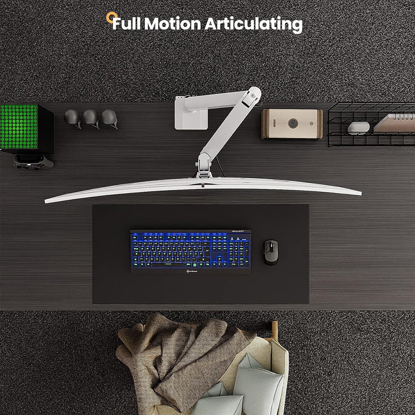 Ergonest Ultrawide Monitor Arm – Heavy-Duty Gas Mount (17–49 in)