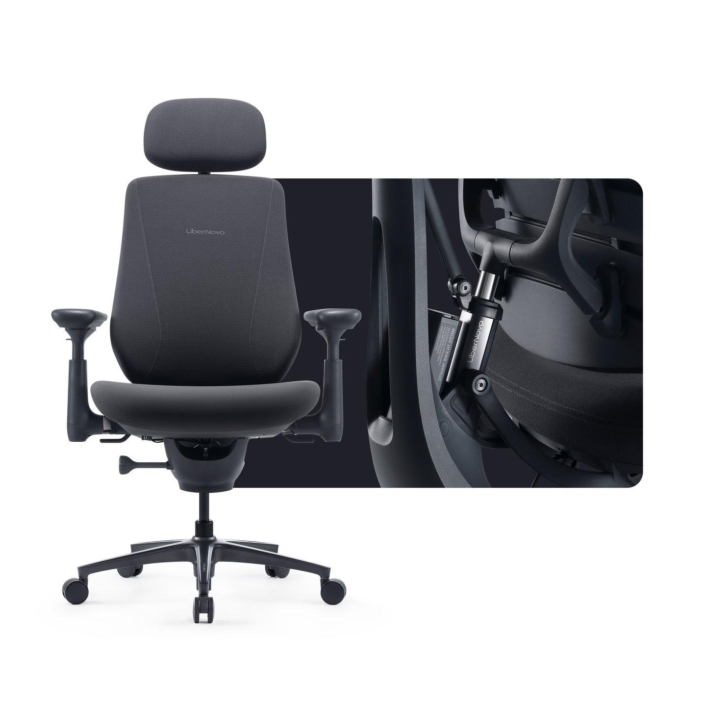 LiberNovo Maxis Ergonomic Chair – Big & Tall Office Chair up to 399 lbs with 160° Recline & Active AirFlow