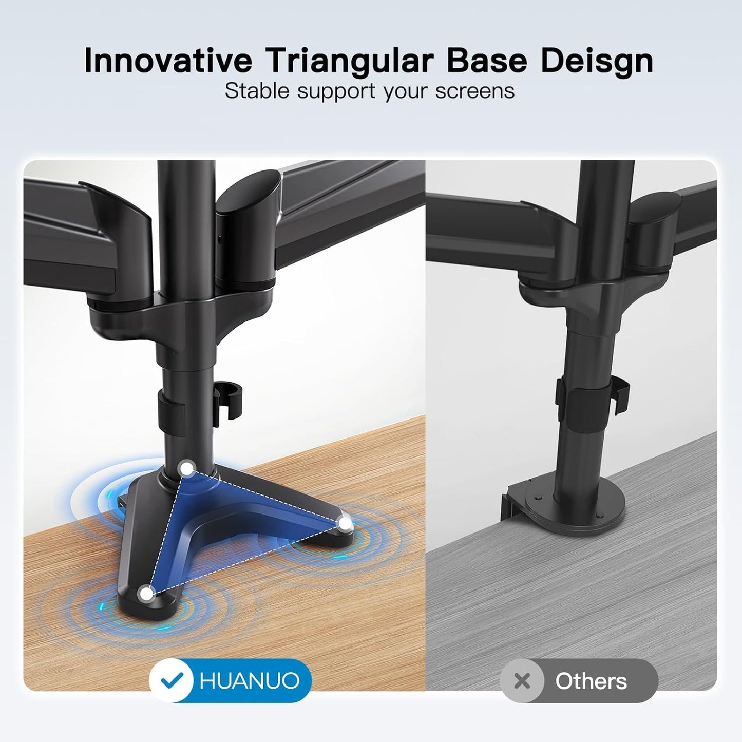Ergonest Triple Monitor Arm – Adjustable Desk Mount (17–32 in)