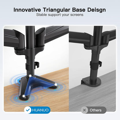 Ergonest Triple Monitor Arm – Adjustable Desk Mount (17–32 in)