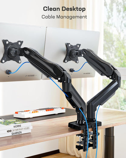 Ergonest Dual Monitor Arm – Adjustable Desk Mount (13–32 in)