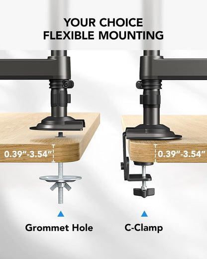 Ergonest Tall Dual Monitor Stand – Long Arms (13–32 in)