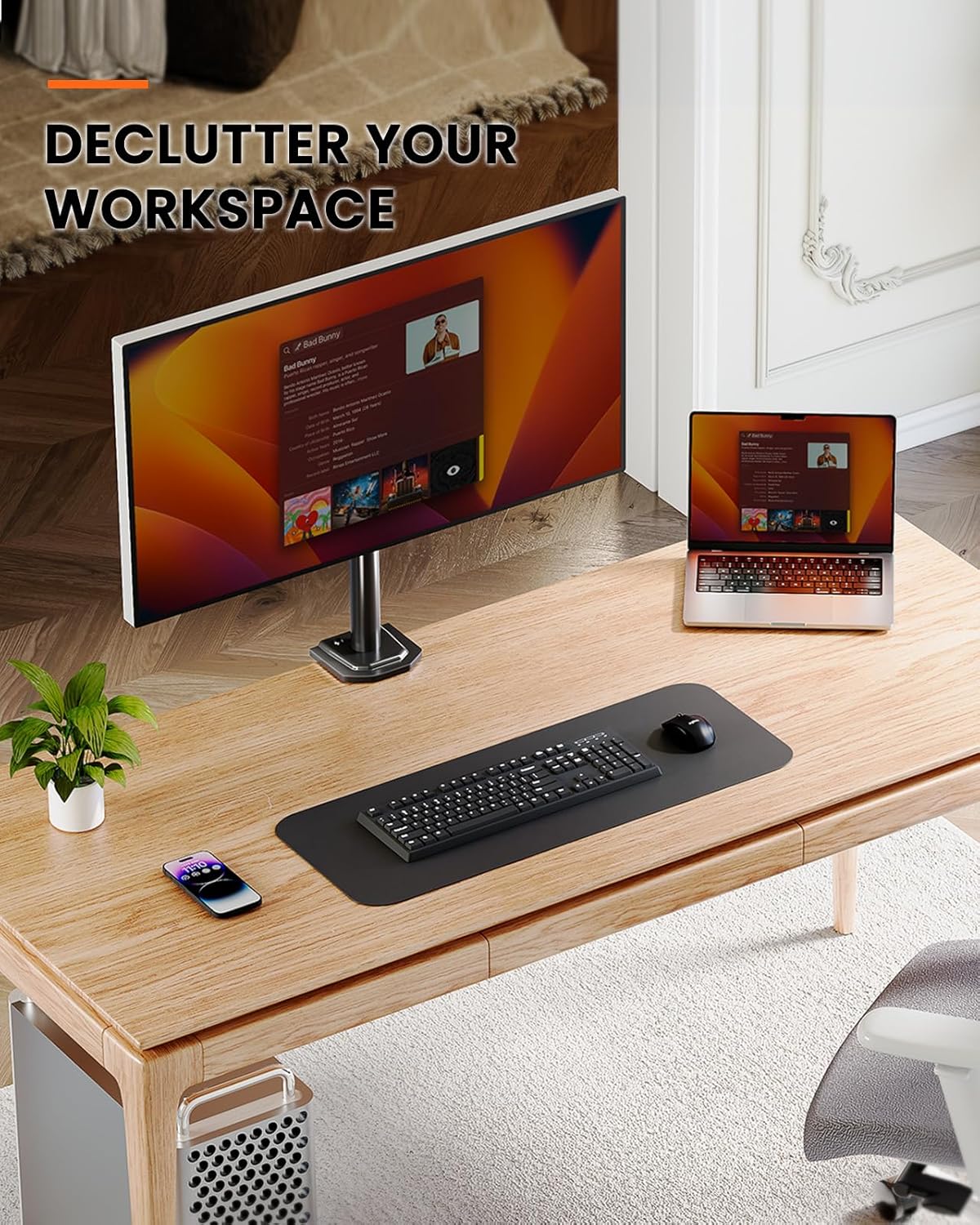 Ergonest Single Monitor Arm – Adjustable Desk Mount (13–32 in)