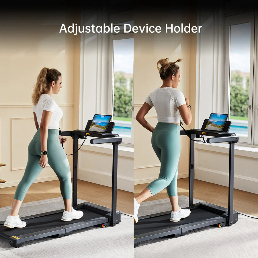 King Smith Fitness MX10 Foldable Treadmill – Walk & Work with Built-In Laptop Tray, Vertical Fold & 10 KPH | Home Office