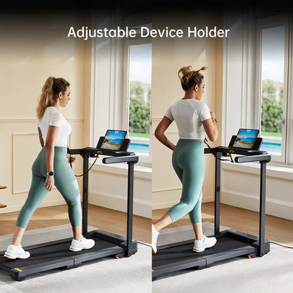 King Smith Fitness MX10 Foldable Treadmill – Walk & Work with Built-In Laptop Tray, Vertical Fold & 10 KPH | Home Office