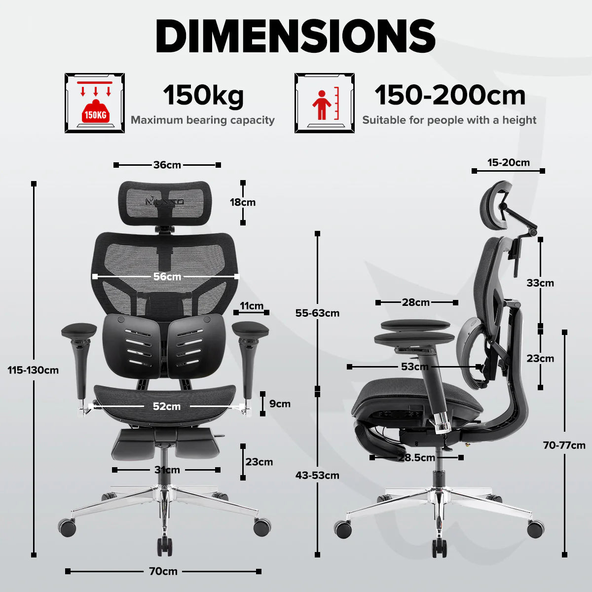 MUSSO X700 Ergonomic Office Chair with GlideTrack Technology