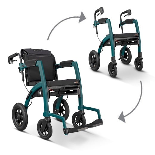 Rollz Motion Performance All-Terrain Rollator with Air Tires Rollator Rollz