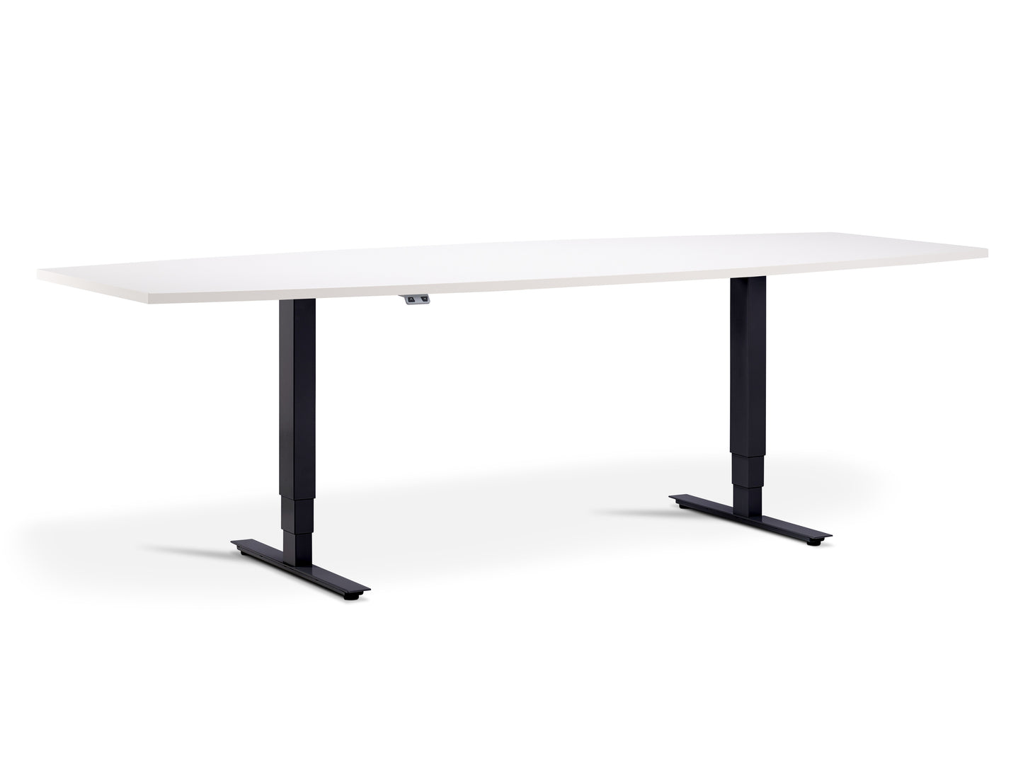 Stockholm Sit-Stand Meeting Table - Barrel Style (With Bluetooth Control) FRISKA Black White