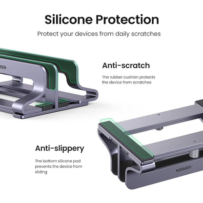 Ergonest Foldable Vertical Laptop Stand – Aluminium (up to 17 in)