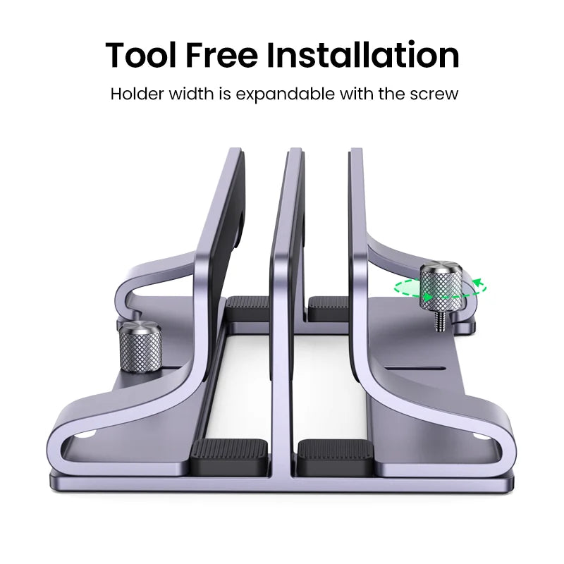 Ergonest Foldable Vertical Laptop Stand – Aluminium (up to 17 in)