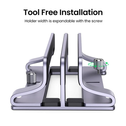 Ergonest Foldable Vertical Laptop Stand – Aluminium (up to 17 in)