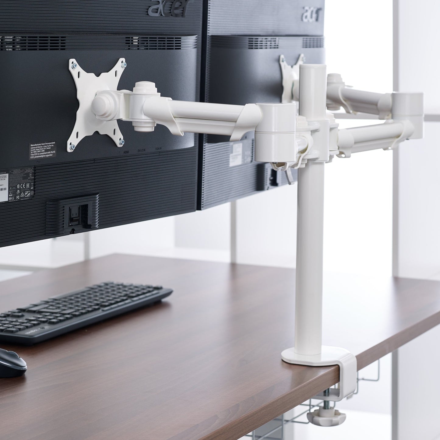 Heavy Duty Twin Monitor Arms