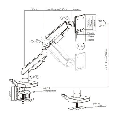 Gaming Monitor Arm with RGB Lighting