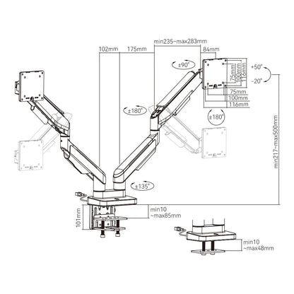 Gaming Monitor Arm with RGB Lighting