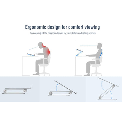 Ergonest Adjustable Aluminium Laptop Stand – Silver