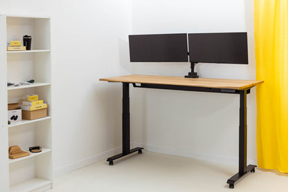 ErgoHide Dual Monitor Arm setup