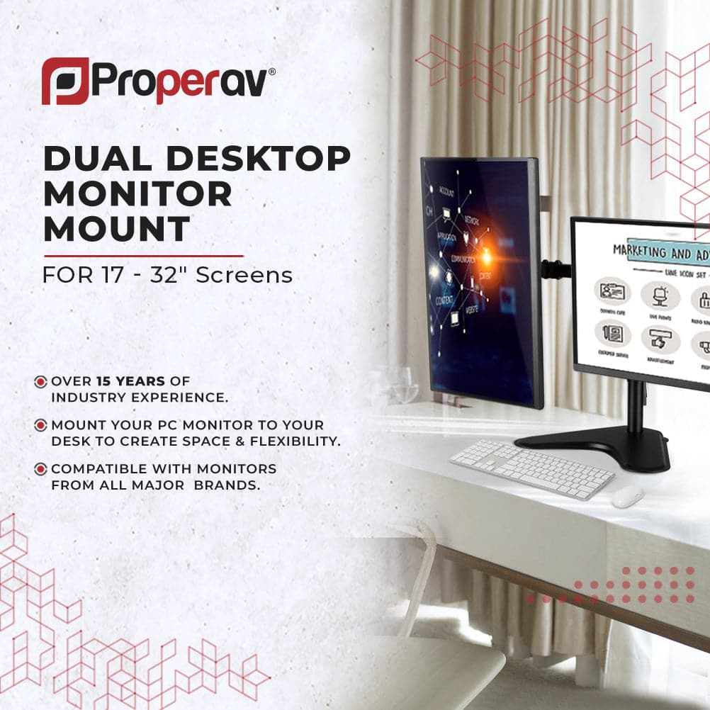 Ergonest Dual Monitor Stand – Freestanding Swing Arm (17–32 in)