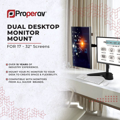 Ergonest Dual Monitor Stand – Freestanding Swing Arm (17–32 in)